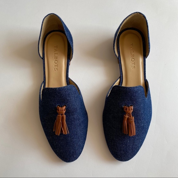 NWOB Talbots Denim Flats - Picture 2 of 6